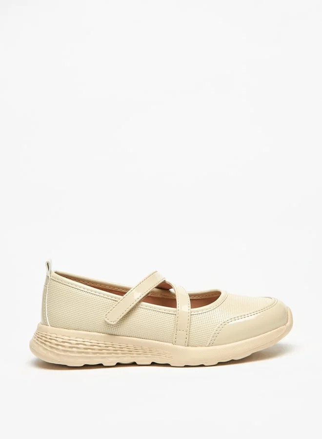 ميسي Little Missy Panelled Mary Jane Shoes with Hook and Loop Closure