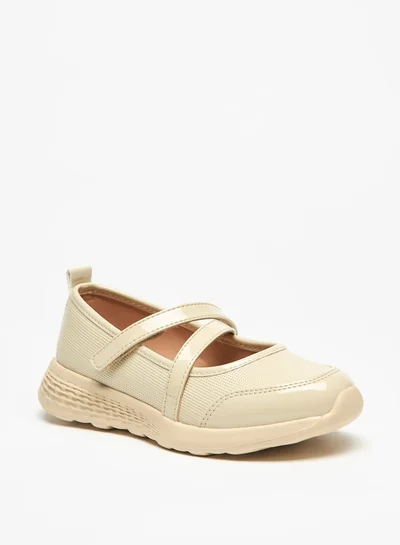 ميسي Little Missy Panelled Mary Jane Shoes with Hook and Loop Closure