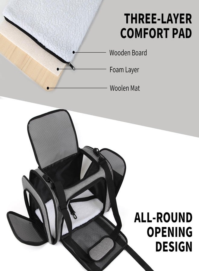 Yipincover Carriers Soft-Sided Pet Carrier Case for Small Medium Cats Dogs Puppy Under 25 lbs,Airline Approved Cat Carrier with 4 Ventilated Windows (Medium,Grey&Black) - Image 2