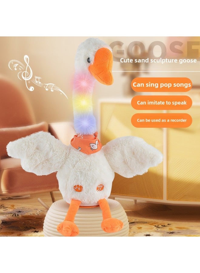 Sand Sculpture White Goose Can Sing And Dance, Learn To Speak And Twist Sand Sculpture Rereading Goose Children's Gift-Specification:Big White Goose-Color:English  Sing, Dance And Learn To Speak - Image 2