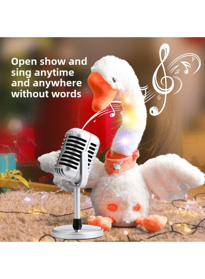 Sand Sculpture White Goose Can Sing And Dance, Learn To Speak And Twist Sand Sculpture Rereading Goose Children's Gift-Specification:Big White Goose-Color:English  Sing, Dance And Learn To Speak - Image 3