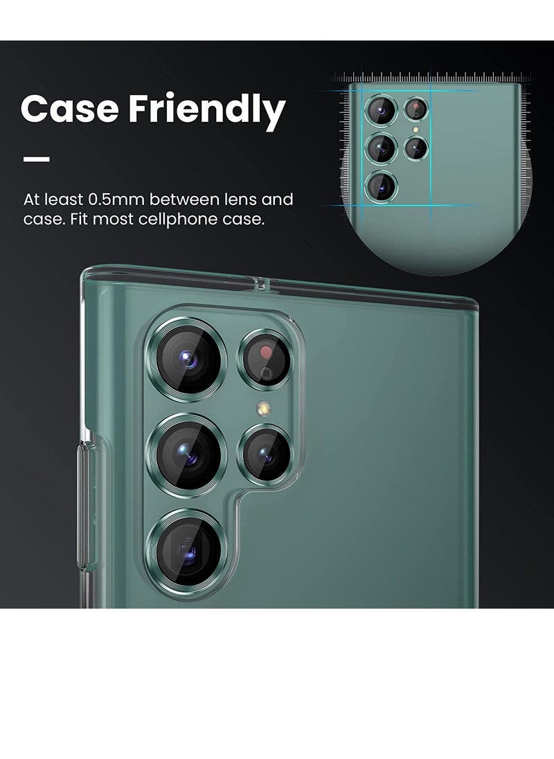 Raxoom Camera Lens Tempered Glass Protector for Galaxy S22 Ultra, Aviation Aluminum Alloys Protection Cap Scratch Resistant Protector, Compatible with Galaxy S22 Ultra - Image 3