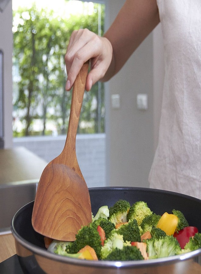 FAAY 3-in-1 Wooden Spatulas, Kitchen Utensils, Cooking Utensil, 100% Healthy Utensils from High Moist Resistance Teak, Eco-Friendly Wood Spatula for Non Stick Cookware - Image 3