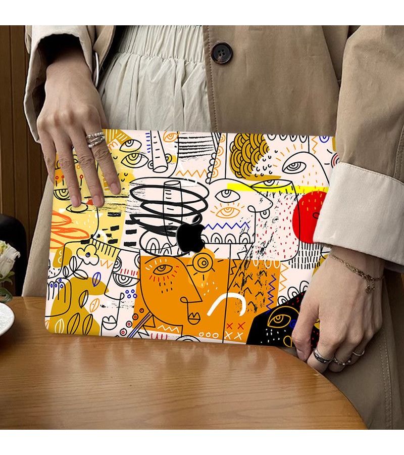 Creative Printed Laptop Semi Hard Shell Case For MacBook Air 11 Inch A1370 A1465 With Hollowed Out Logo Cutout Includes Top And Bottom Cases Plastic Material - Image 2