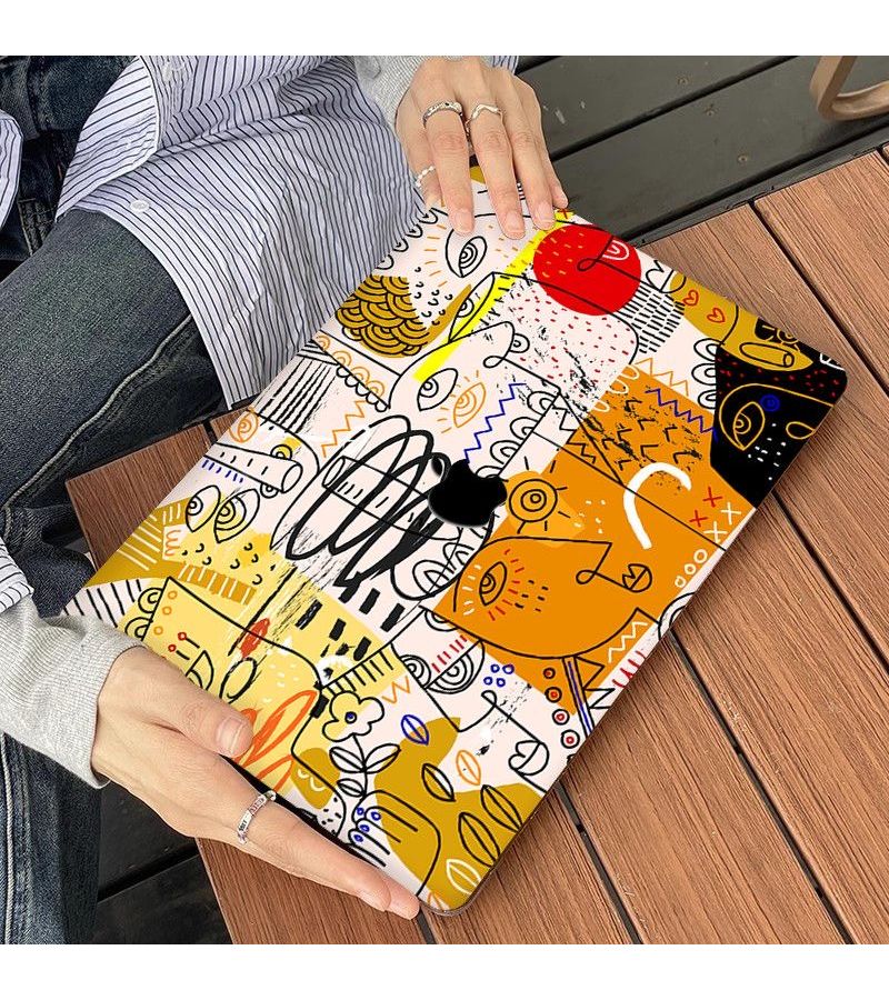 Creative Printed Laptop Semi Hard Shell Case For MacBook Air 11 Inch A1370 A1465 With Hollowed Out Logo Cutout Includes Top And Bottom Cases Plastic Material - Image 3