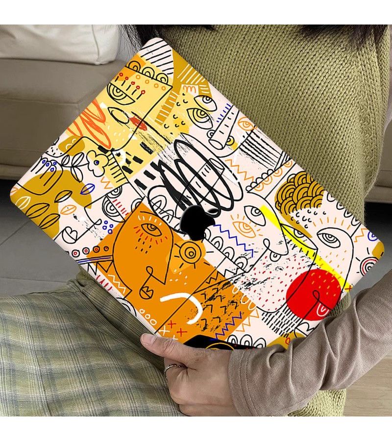 Creative Printed Laptop Semi Hard Shell Case For MacBook Air 11 Inch A1370 A1465 With Hollowed Out Logo Cutout Includes Top And Bottom Cases Plastic Material - Image 1