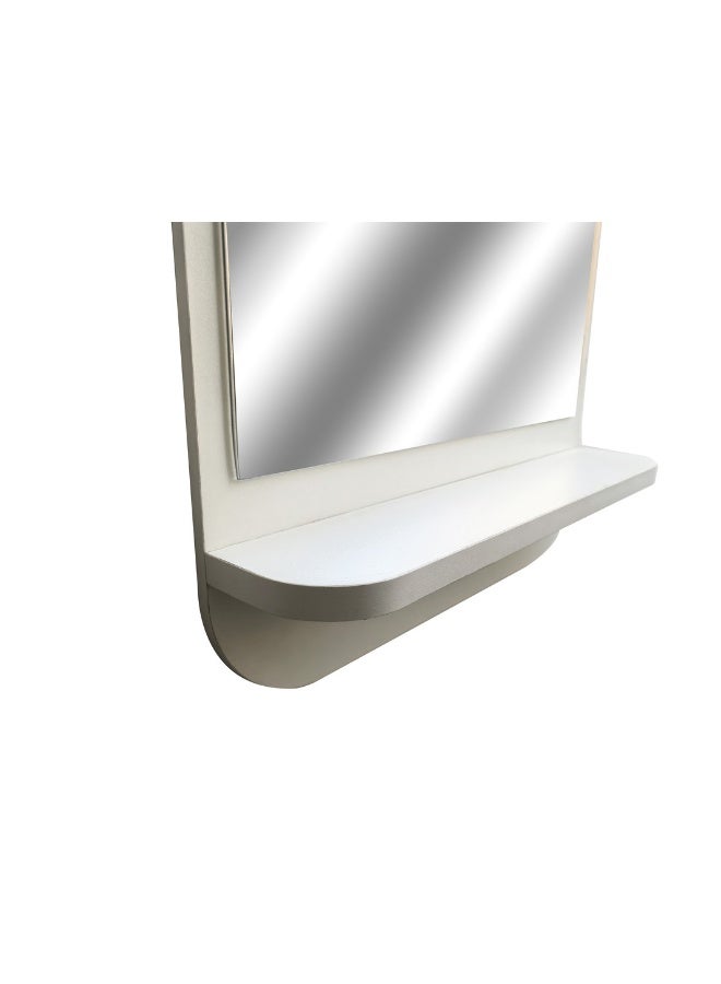 ايست من نون مرآة حائطية مع رف، لون أبيض، مرآة مدخل مزخرفة، 45×45 سم - Image 5