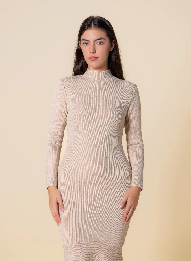 SHAPES KNITTED MIDI DRESS