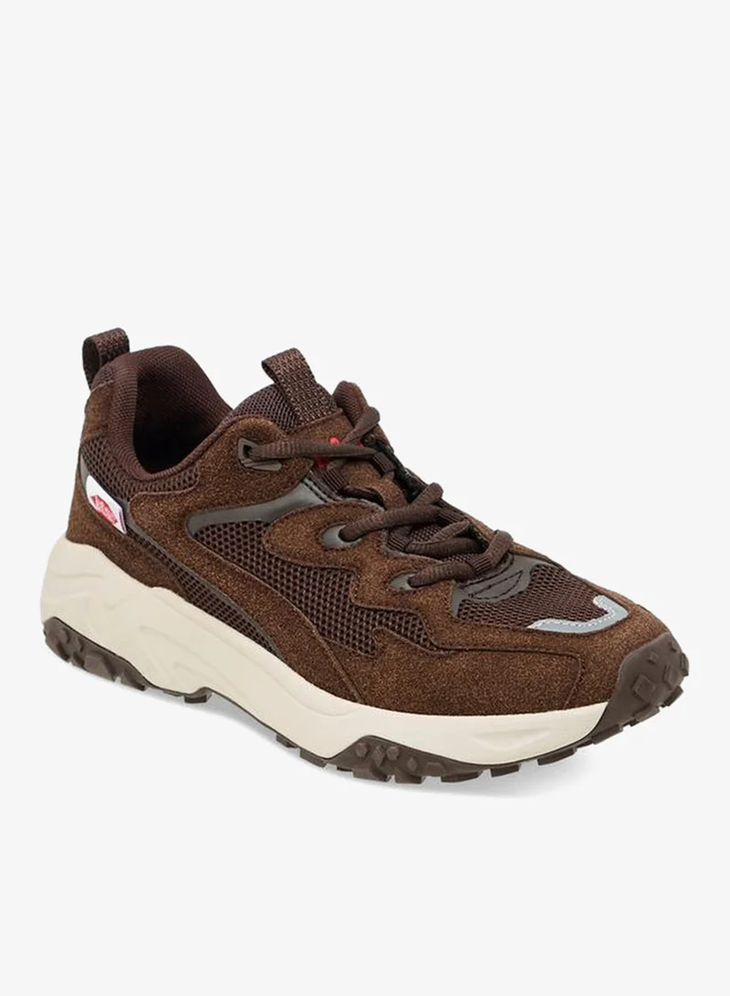 Lee Cooper BROWN Women Panelled Lace-Up Ankle Sneakers for Women | Best Price UAE