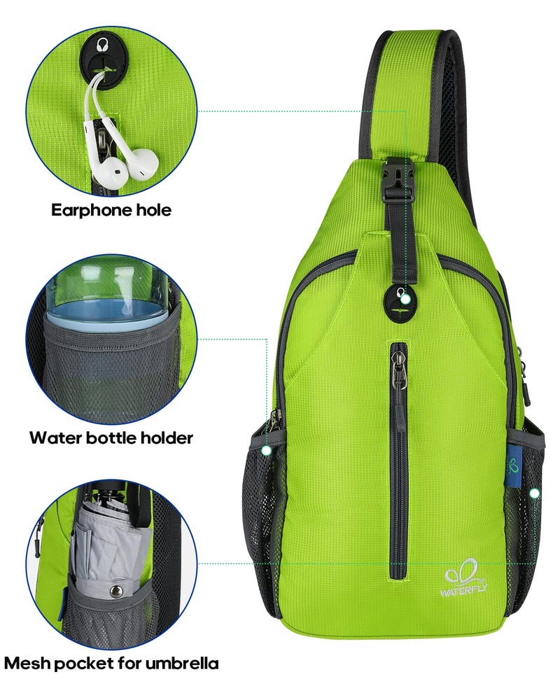 WATERFLY Crossbody Sling Backpack Sling Bag Travel Hiking Chest Bag Daypack - Image 5