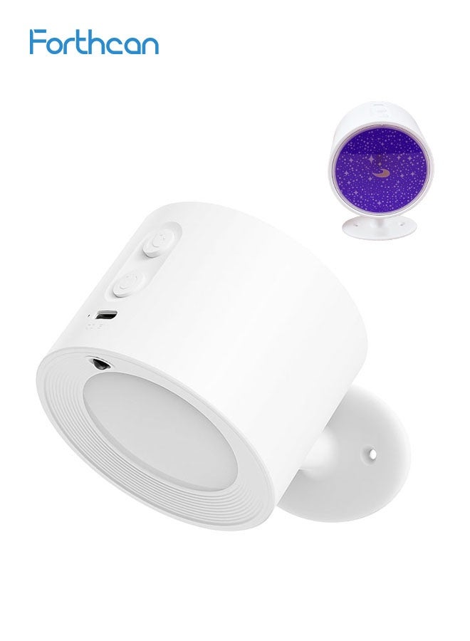 Forthcan RGB Star Projector Wall Light, 2-in-1 Rechargeable Night Light and Projection Lamp with Remote Control, Dimmable 3 Color Temperatures, Timer, 360° Adjustable Magnetic Base for Bedroom - Image 1