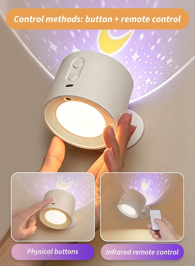 Forthcan RGB Star Projector Wall Light, 2-in-1 Rechargeable Night Light and Projection Lamp with Remote Control, Dimmable 3 Color Temperatures, Timer, 360° Adjustable Magnetic Base for Bedroom - Image 4
