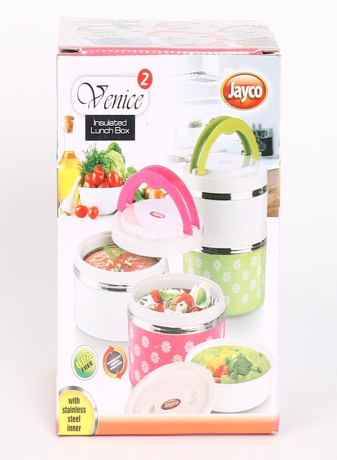Jayco Venice 2 tier Insulated Lunch Box for Office Men and Women BPA Free and Food Grade Plastic Best Tiffin Box for Office | Inner Steel, Yelllow | Made in India - Image 3