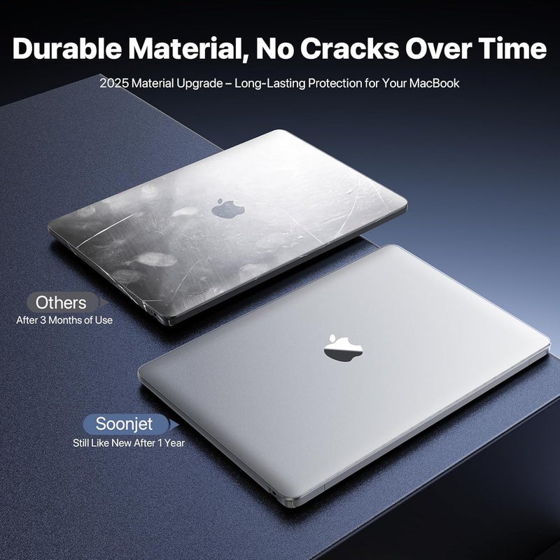 soonjet Invisible Armor Compatible for Macbook Air 13 inch Case M1 2020 2019 2018 [Shockproof Protector] Sturdy Protective Hard Shell Cover for Laptop A2337 A2179 A1932 (Matte Clear) - Image 3