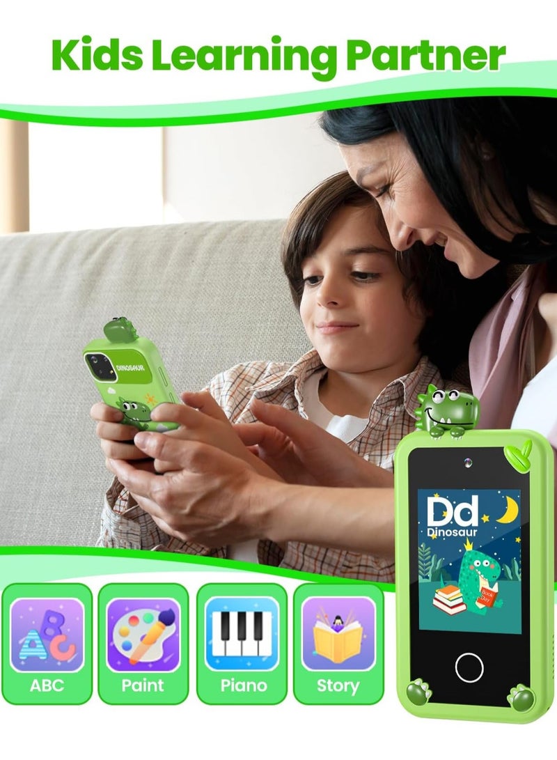 AROAQ Kids Smart Phone for Boys with 32G Card & Holographic Pyramid Birthday Gifts for Age 3-10 Kids Toys Cell Phone 2.8 Touchscreen Toddler Learning Toy Dual Lens Music Player - Image 5