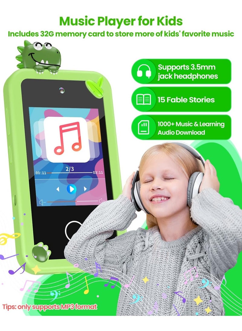 AROAQ Kids Smart Phone for Boys with 32G Card & Holographic Pyramid Birthday Gifts for Age 3-10 Kids Toys Cell Phone 2.8 Touchscreen Toddler Learning Toy Dual Lens Music Player - Image 3