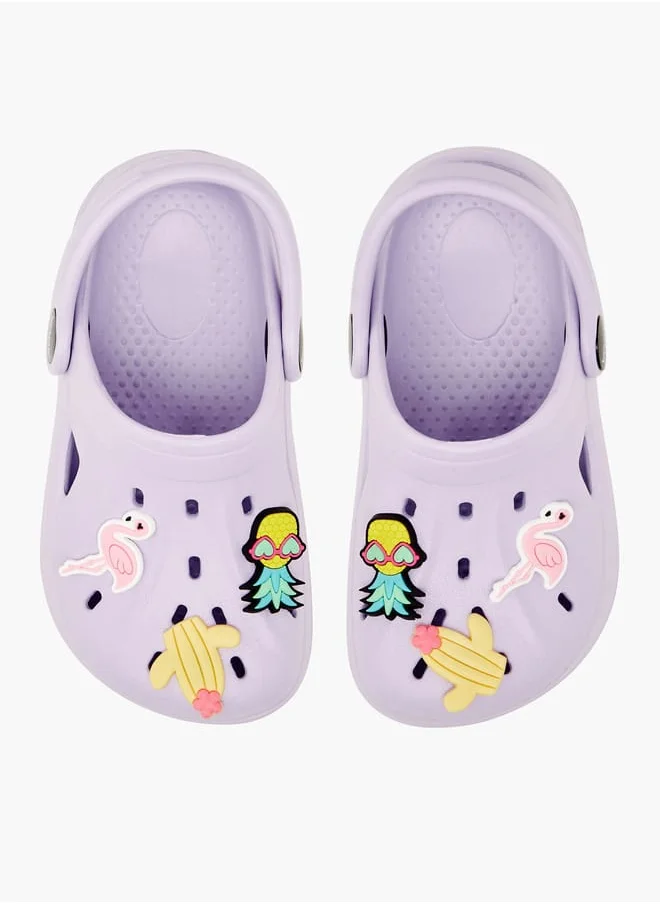 Aqua Girls' Applique Detail Clogs with Backstrap