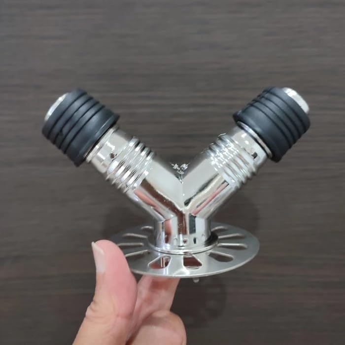 Dayish Anti Overflow Water Floor Drain with Easy Connector for Washing Machine Outlet Pipe, Deodorant Joint Elbow for Pipe - Silver (Y-Model, with Outer Ring) - Image 2