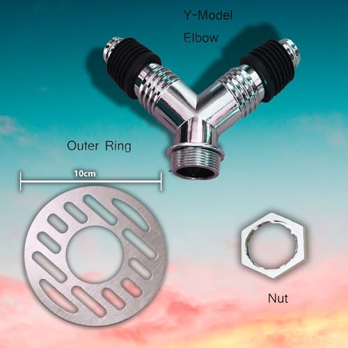 Dayish Anti Overflow Water Floor Drain with Easy Connector for Washing Machine Outlet Pipe, Deodorant Joint Elbow for Pipe - Silver (Y-Model, with Outer Ring) - Image 4