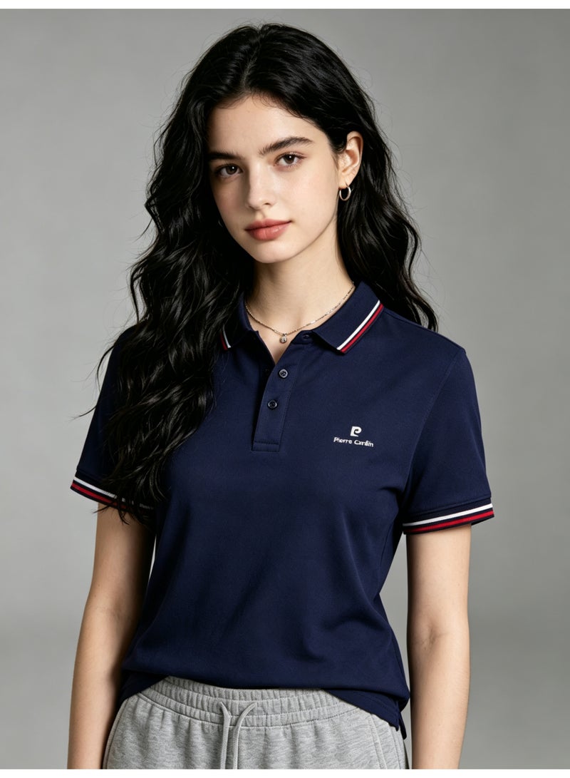 Pierre Cardin Unisex Short Sleeve Polo Shirt, Casual Breathable Top, Navy Blue - Image 5