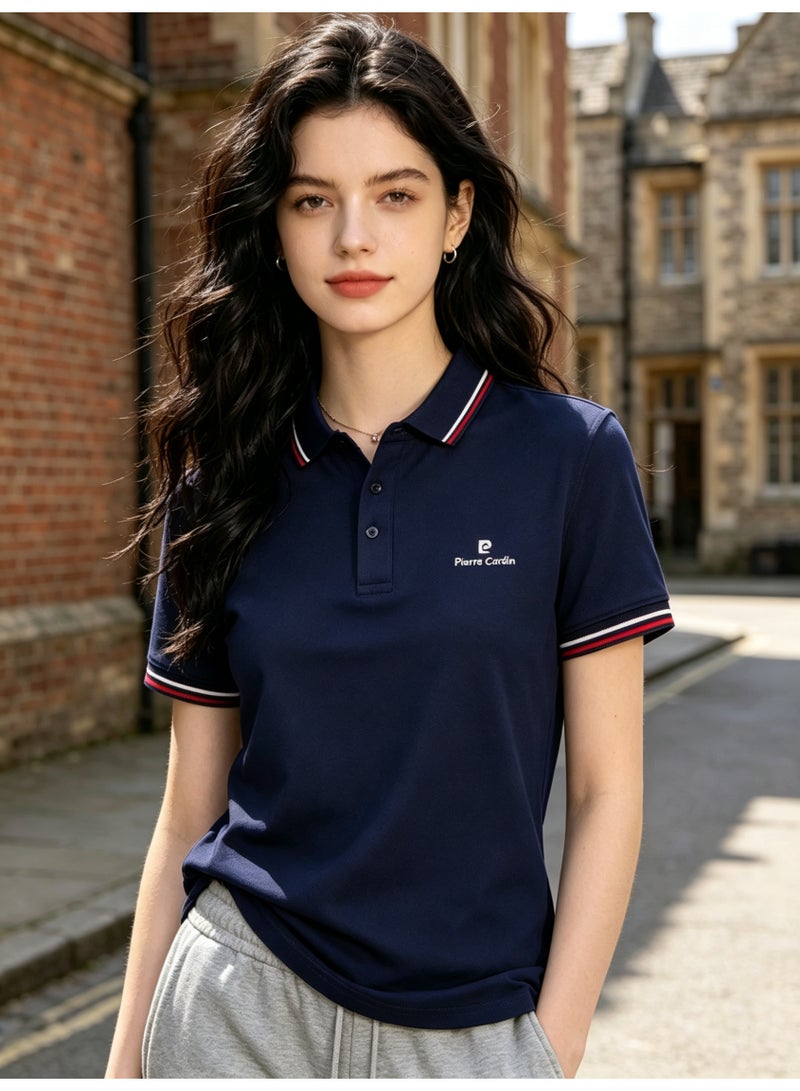 Pierre Cardin Unisex Short Sleeve Polo Shirt, Casual Breathable Top, Navy Blue - Image 2