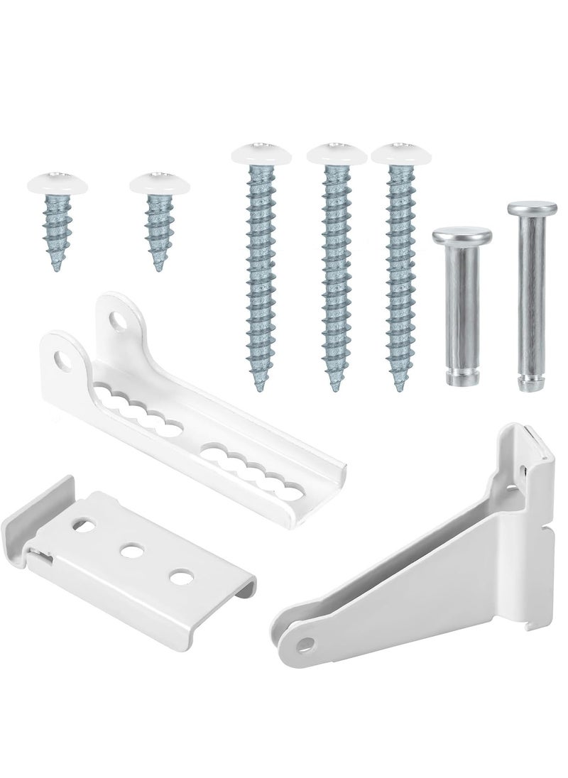 SYOSI Door Closer Replacement Parts Kit, Screen Door Closer Bracket Storm Door Parts with Brackets Pins and Mounting Screws for Andersen Draft Door Parts White  - Image 1