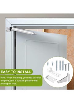 SYOSI Door Closer Replacement Parts Kit, Screen Door Closer Bracket Storm Door Parts with Brackets Pins and Mounting Screws for Andersen Draft Door Parts White  - Image 2