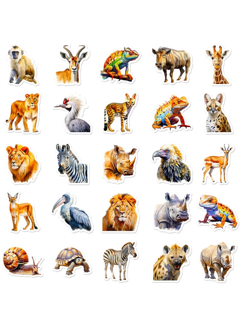 50 Pcs African Safari Animal Stickers Pack Cute Animal Stickers for Kids Adults Teens Girls Wild Jungle Zoo Animal Stickers for Water Bottles Laptop Phone Cup Luggage Bicycle Kids Stickers Bulk - Image 3
