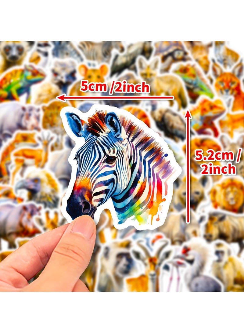 50 Pcs African Safari Animal Stickers Pack Cute Animal Stickers for Kids Adults Teens Girls Wild Jungle Zoo Animal Stickers for Water Bottles Laptop Phone Cup Luggage Bicycle Kids Stickers Bulk - Image 2