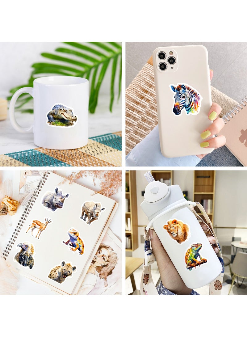 50 Pcs African Safari Animal Stickers Pack Cute Animal Stickers for Kids Adults Teens Girls Wild Jungle Zoo Animal Stickers for Water Bottles Laptop Phone Cup Luggage Bicycle Kids Stickers Bulk - Image 5