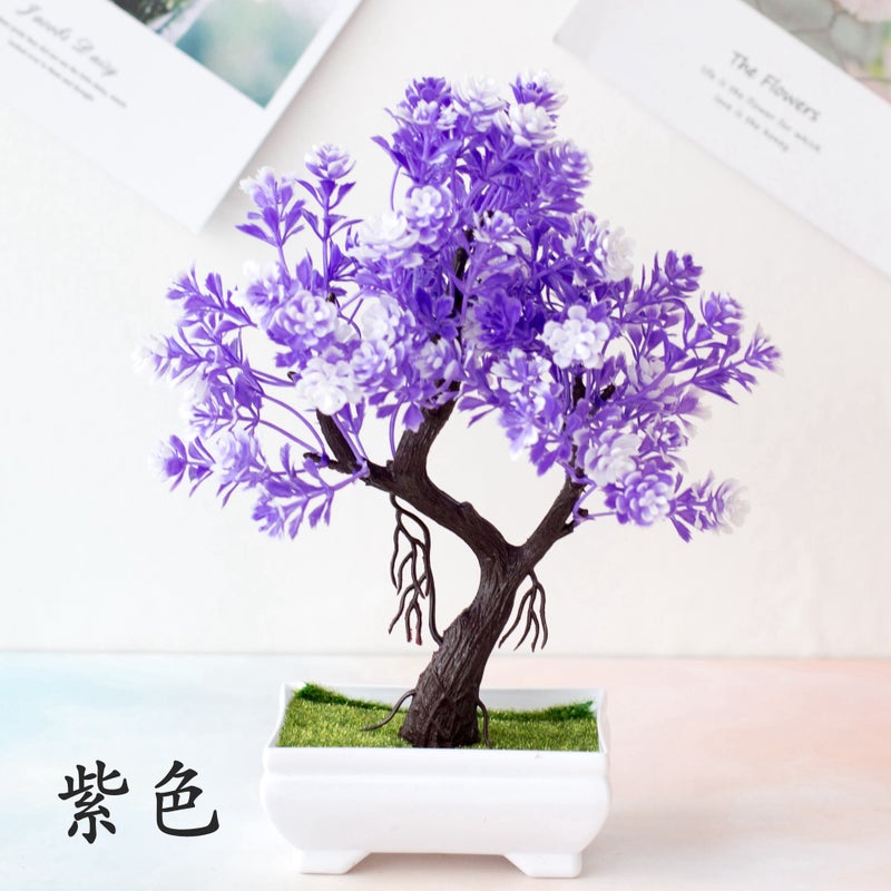Simulated Plant Potted Grass Ball Bonsai Small Tree Home Decoration Flower Ornaments Creative Mini Small Round Ball Cherry Snowball - Image 4