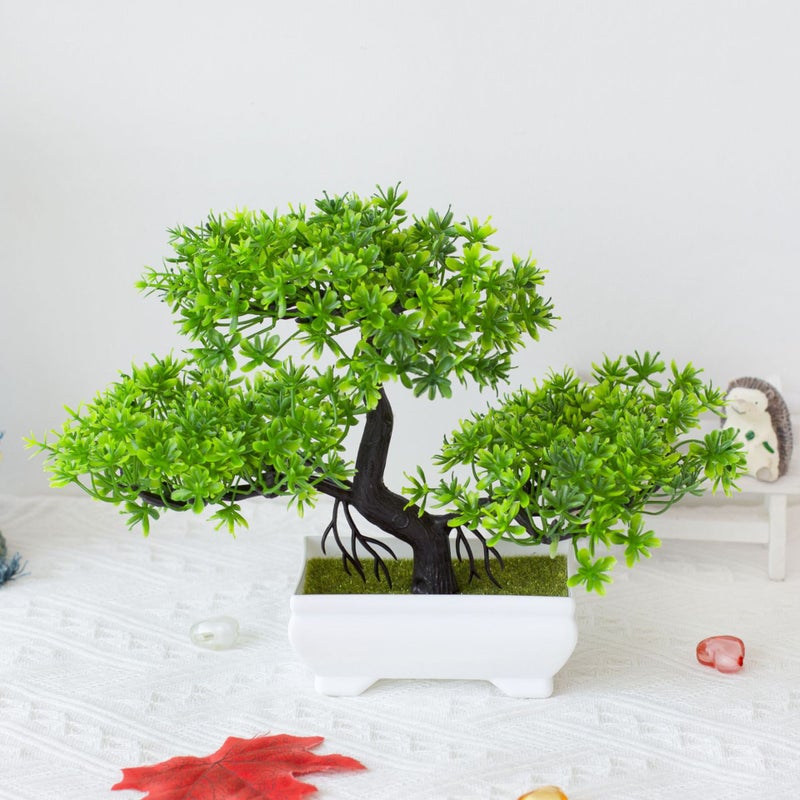 Simulated Plant Potted Grass Ball Bonsai Small Tree Home Decoration Flower Ornaments Creative Mini Small Round Ball Cherry Snowball - Image 1