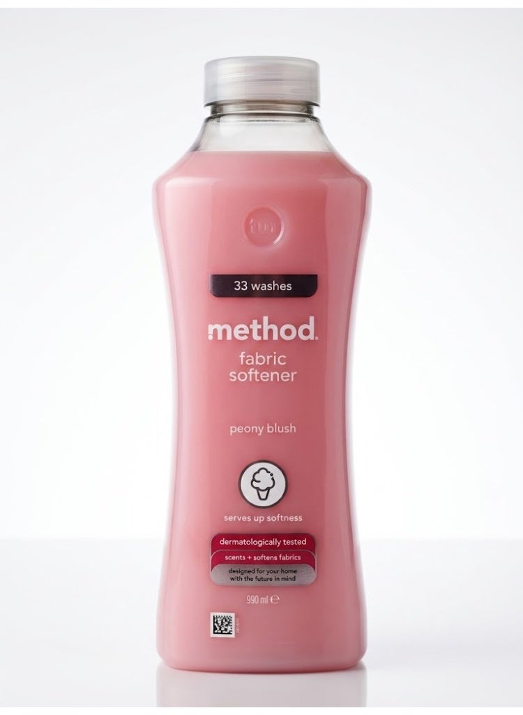 Method Fabric Softener, Softens Clothes & Reduces Static, Fresh Peony Blush Scent, 33 Washes - 990 ml - Image 1
