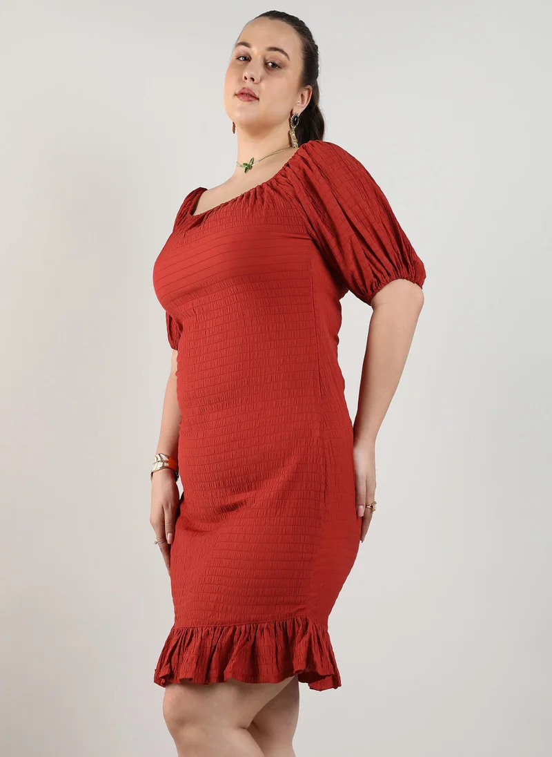 انستافاب بلس Ruched Ruffle Dress
