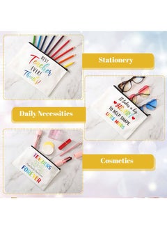 Saintrygo 15 Pieces Teacher Appreciation Gifts Teacher Makeup Pouch Cosmetic Bag Teacher Thank You Gifts for Women Travel Toiletry Case Pencil Bag with Zipper for Teacher, 3 Styles (Tree)  - Image 4