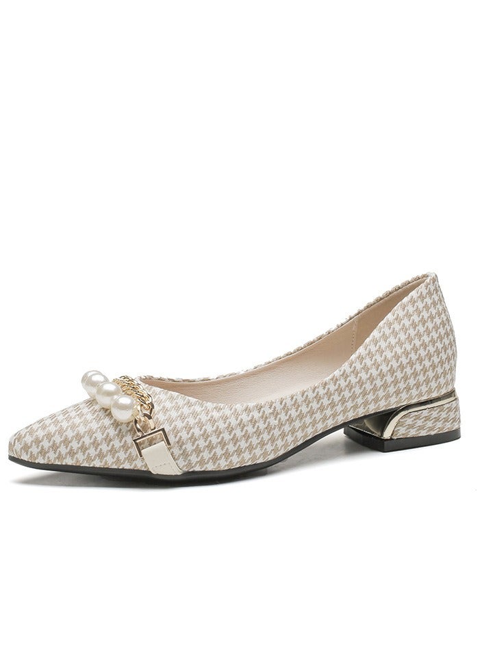 KUYING Single Shoe Women's Thick Heel Versatile Shoes  - Image 1