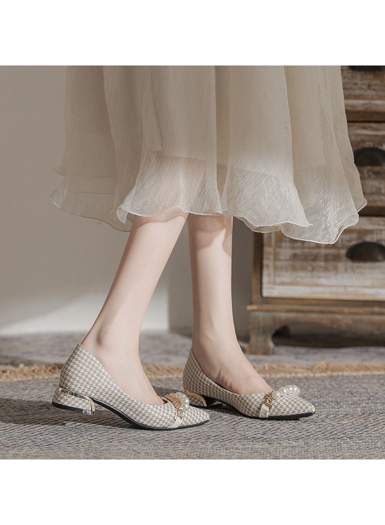 KUYING Single Shoe Women's Thick Heel Versatile Shoes  - Image 2