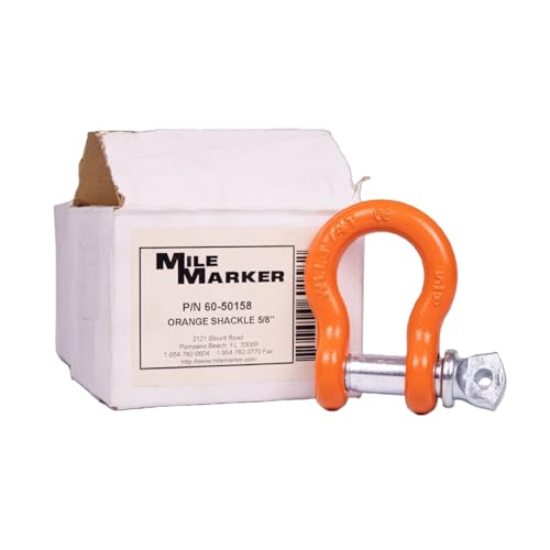 Mile Marker 60-50158 Powder Coated 5/8″ Shackle | 3.2 Ton Working Load Limit | Durable Alloy Metal D Ring Hooks | Identical Specifications as Original Equipment | High Strength | Easy Installation - Image 5