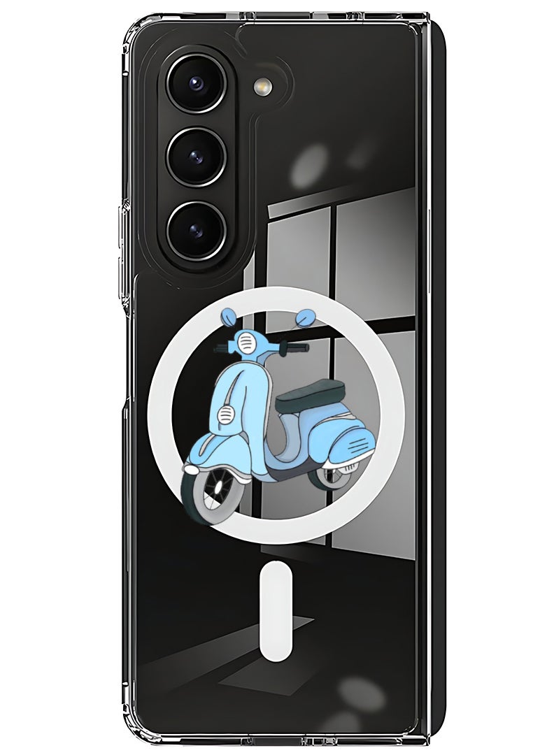 Theodor Magnetic Case for Samsung Galaxy Z Fold 5 Compatible with MagSafe Wireless Charging, Shockproof Phone Bumper Cover Vespa - Image 1