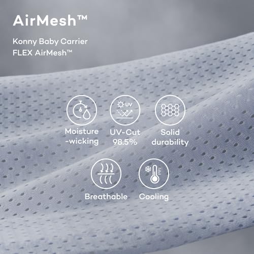 Konny Baby Carrier Flex AirMesh with Head Support - Adjustable, Easy to Wear, Hands-Free Breathable Baby Wrap Sling, Perfect for Newborn Babies Essentials up to 44 lbs (XS-XL) -Wood Rose - Image 5
