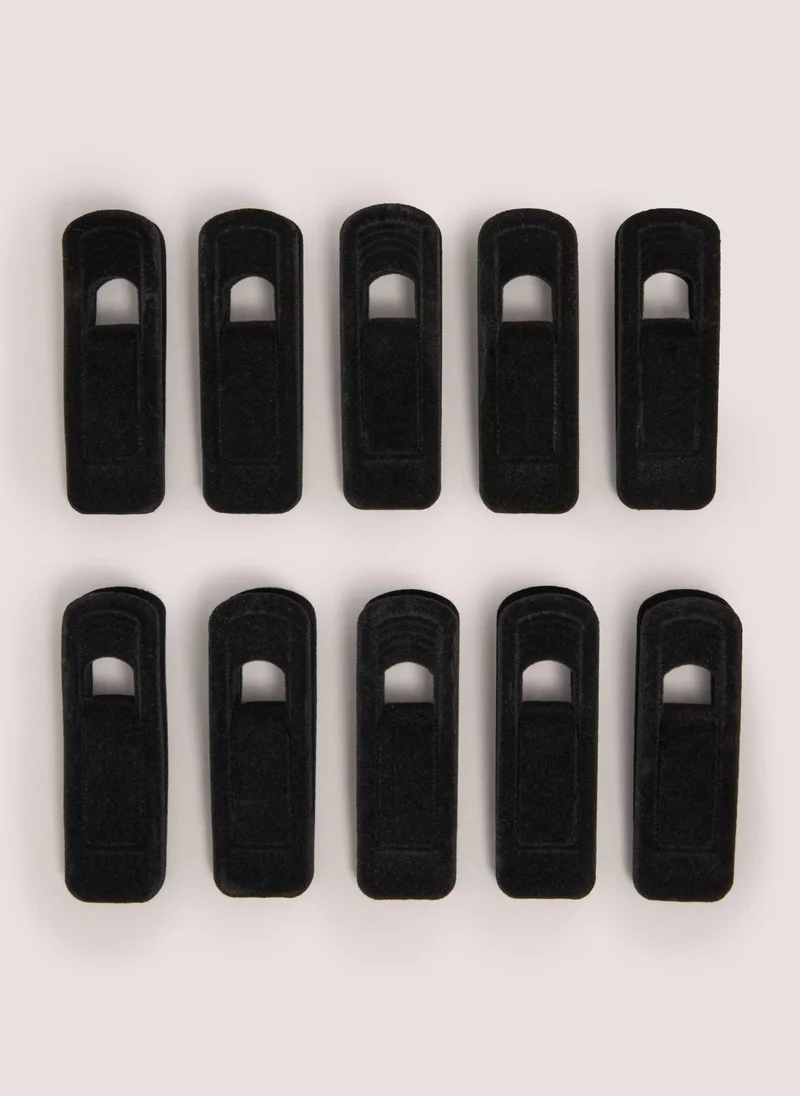 Matalan 10 Pack Black Velvet Hanger Clips