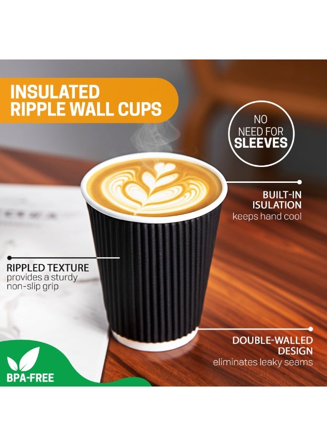 EcoEdge 8 Oz Disposable Triple Layered Black Party Paper Cups (Pack of 50) | Recyclable, Chemical and Plastic Free | For Parties, Restaurants, Hotels, Offices, Cafes, Daily Use | 100% Sustainable - Image 3
