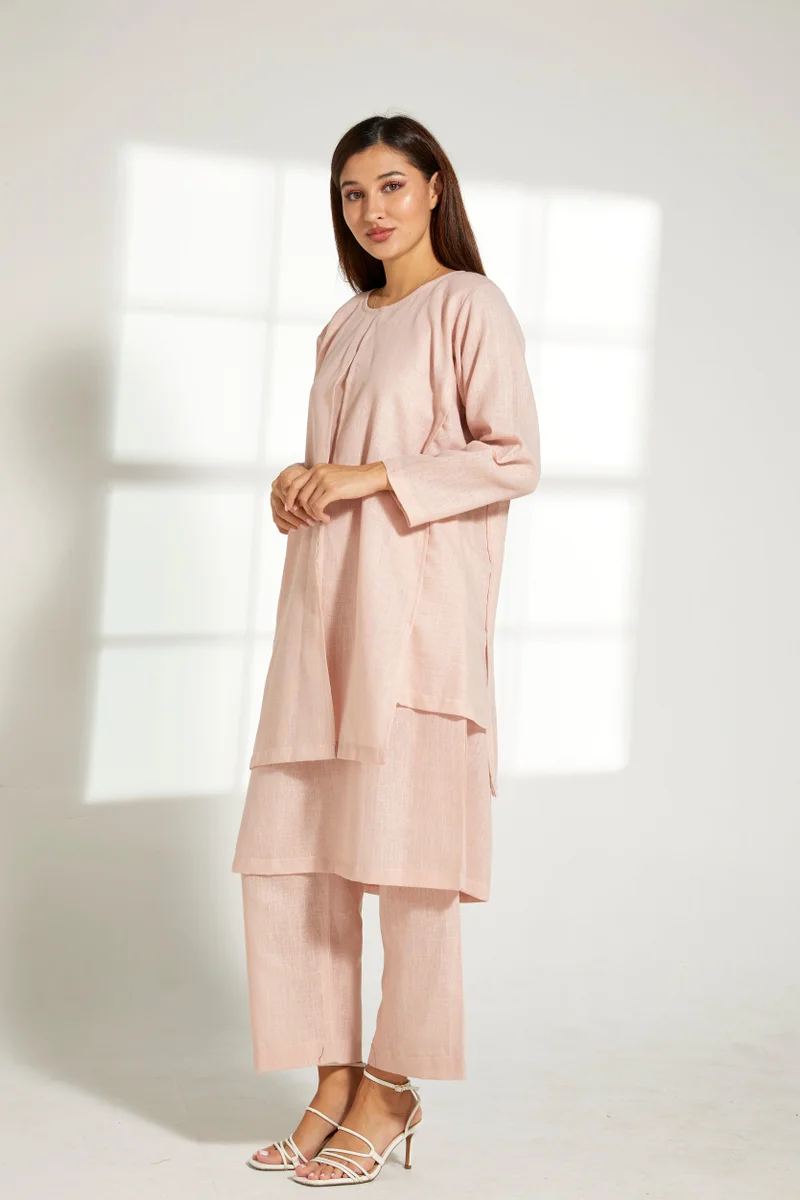 Moistreet  Crew Neck Double Layered Top & Pants Set for Women | Best Price UAE