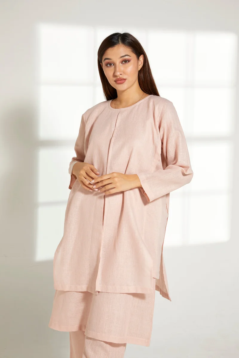 Moistreet  Crew Neck Double Layered Top & Pants Set for Women | Best Price UAE