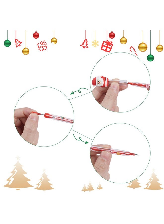 SUMERSHA - 24Pcs Christmas Pencils Multi Point Stackable Push Pencil 4 Styles Christmas Tree Santa Snowman Elk For Christmas Favors Prize Kids Classroom Rewards Xmas Party Favors - Image 1