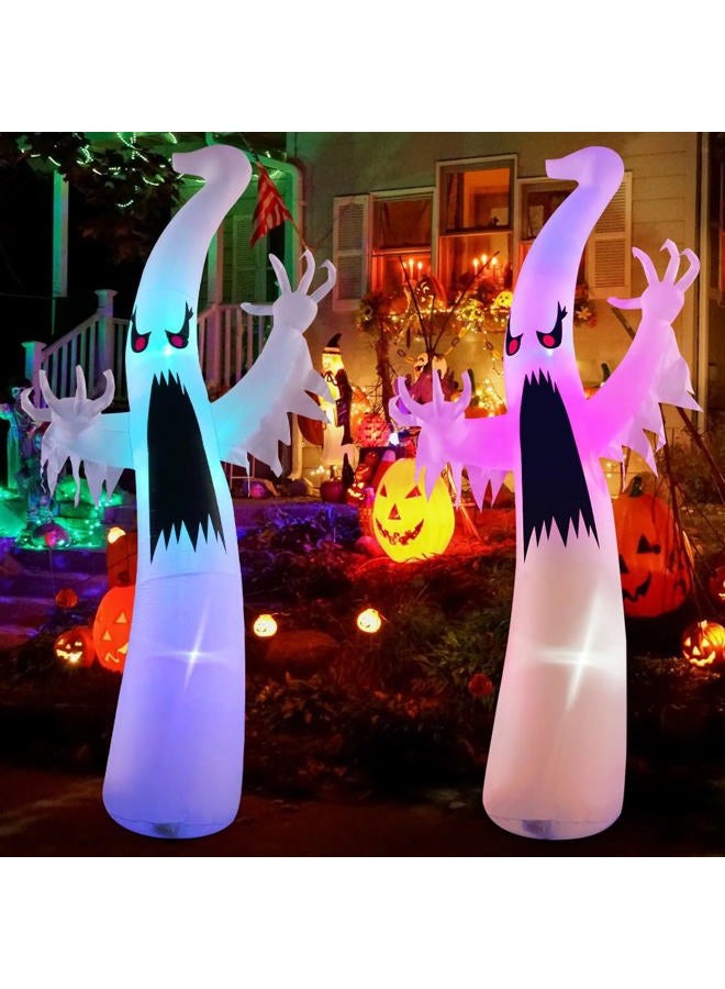 GOOSH 6 FT Height Halloween Inflatable Outdoor Colorful Dimming Ghost, Blow Up Yard Decoration Clearance with LED Lights Built-in for Holiday/Party/Yard/Garden - Image 3