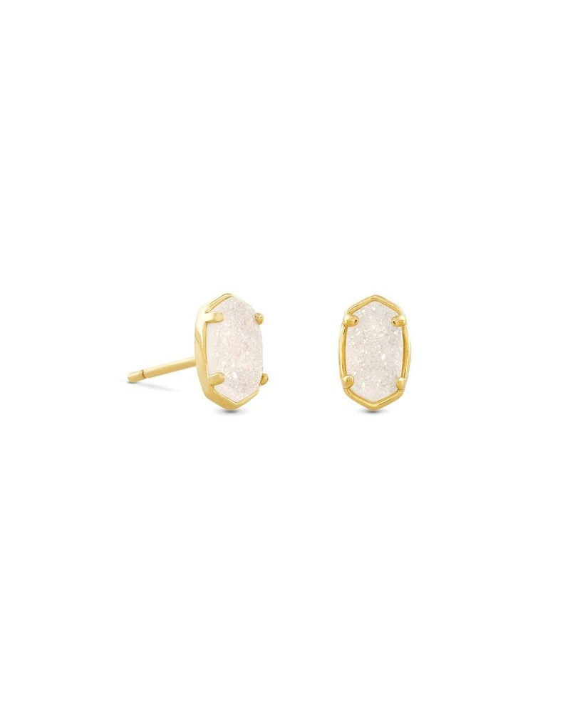 Kendra Scott Emilie Stud Earrings for Women, Fashion Jewelry, 14k Gold-Plated, Iridescent Drusy - Image 1