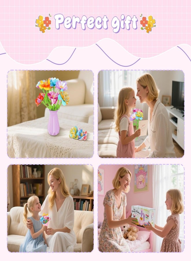 FUNZBO Girls Toys - Flower Bouquet Craft Kits, St Patricks Day DIY Arts and Crafts for Kids 4-6-8, Flowers Making Toys for Kid Toddler,Easter Birthday Gifts for 3 4 5 6 7 8 9 10 11 12 Year Old Girl - Image 3