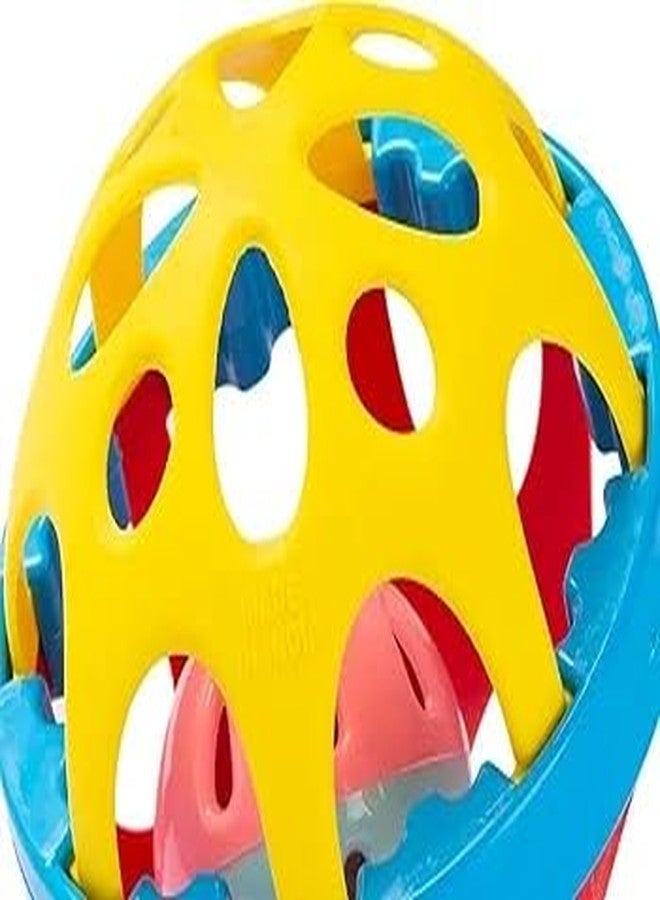 Manos Baby Rattle Ball, Colorful Sensory Development Toy with Inner Bell, Multi-Color Soft Ball Rattle Toy Pack of 1 - Image 4