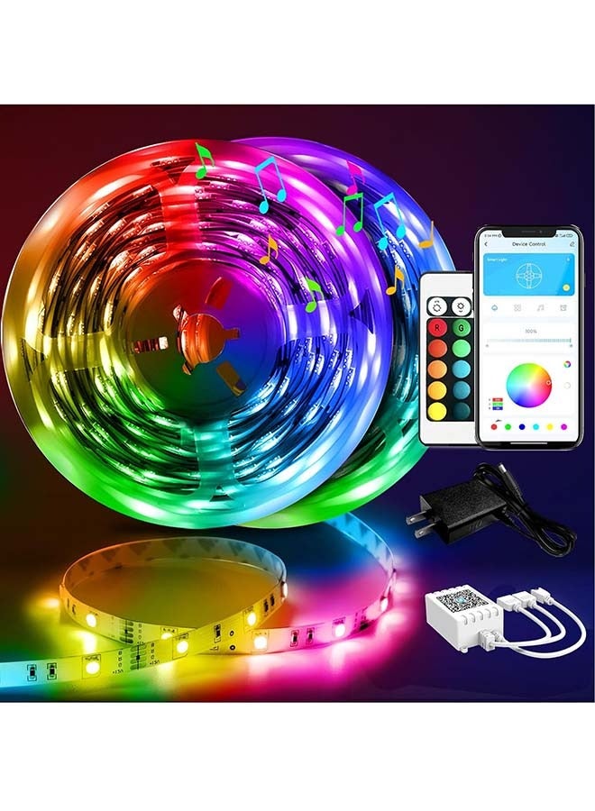 آد فيت أضواء شريطية LED ذكية مع جهاز تحكم عن بعد للتطبيق، RGB لغرفة النوم، غرفة المعيشة، ديكور المنزل، تغيير لون مزامنة الموسيقى لحفلة الغرفة 10 متر. - Image 1